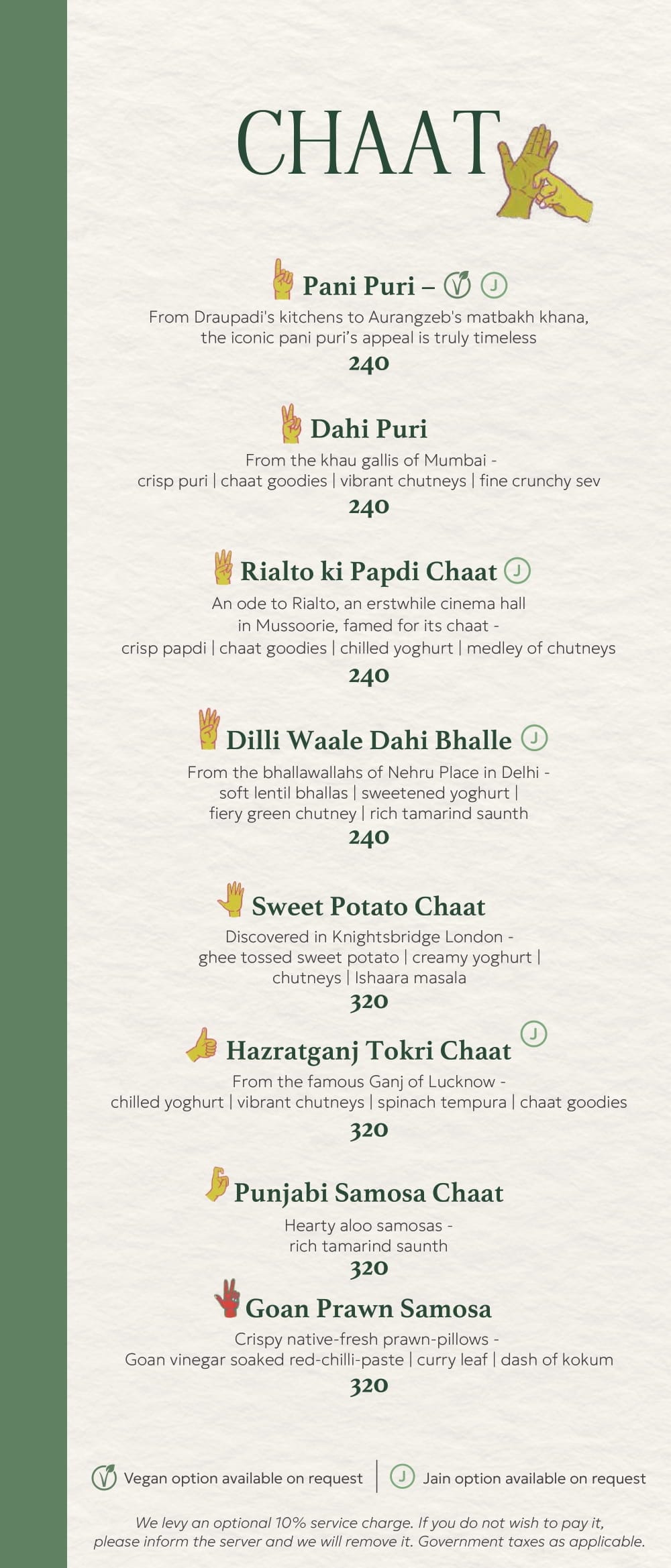 Dining Experience for Two at Ishaara, Central Bengaluru — Food menu
