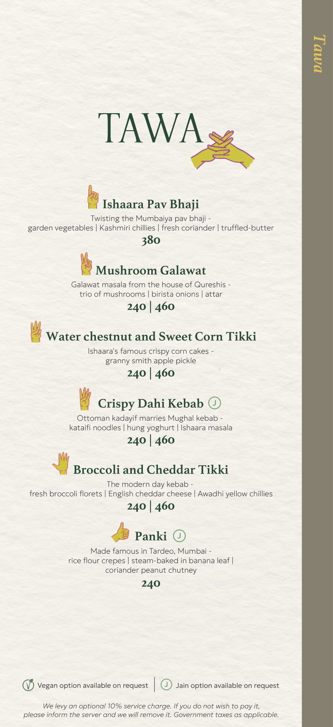 Dining Experience for Two at Ishaara, Central Bengaluru — Food menu