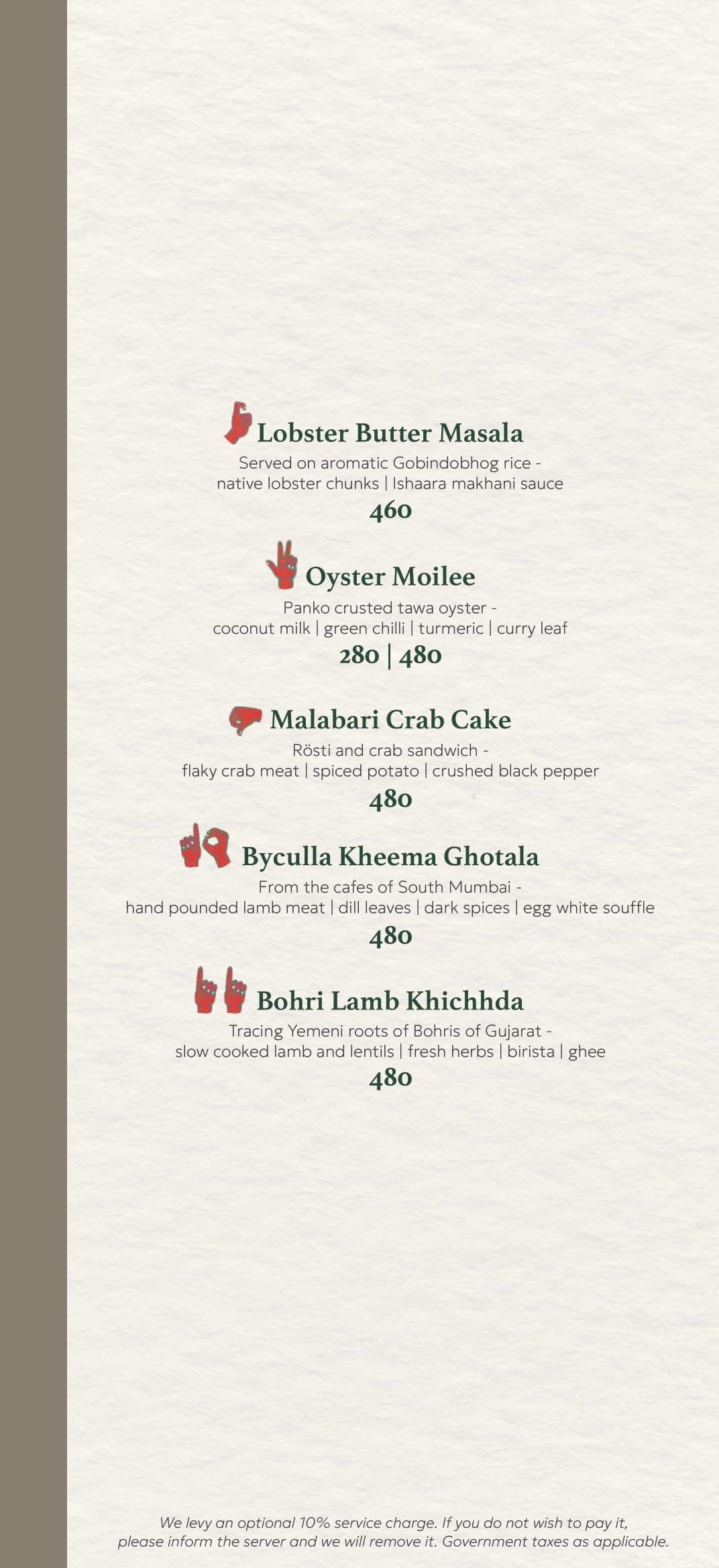 Dining Experience for Two at Ishaara, Central Bengaluru — Food menu