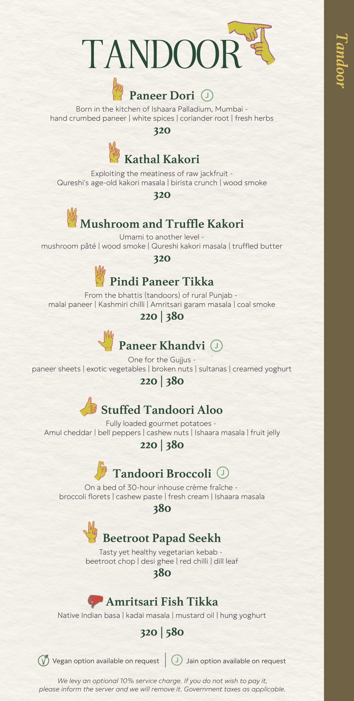 Dining Experience for Two at Ishaara, Central Bengaluru — Food menu