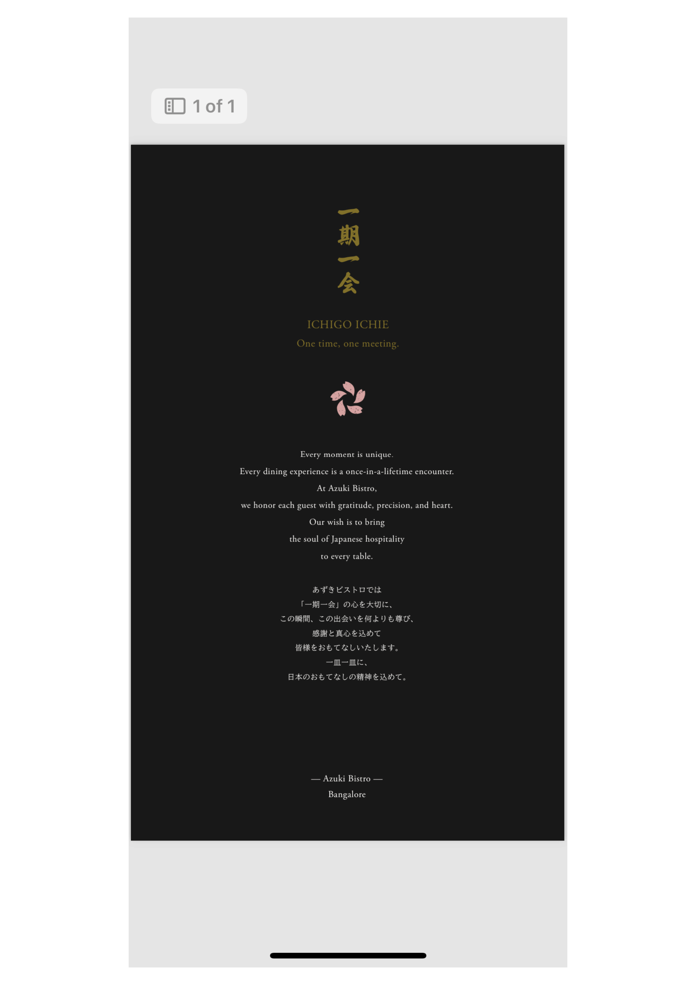 Dining Experience for Two at Azuki Japan Travel Bistro And Sake, Central Bengaluru — Food menu