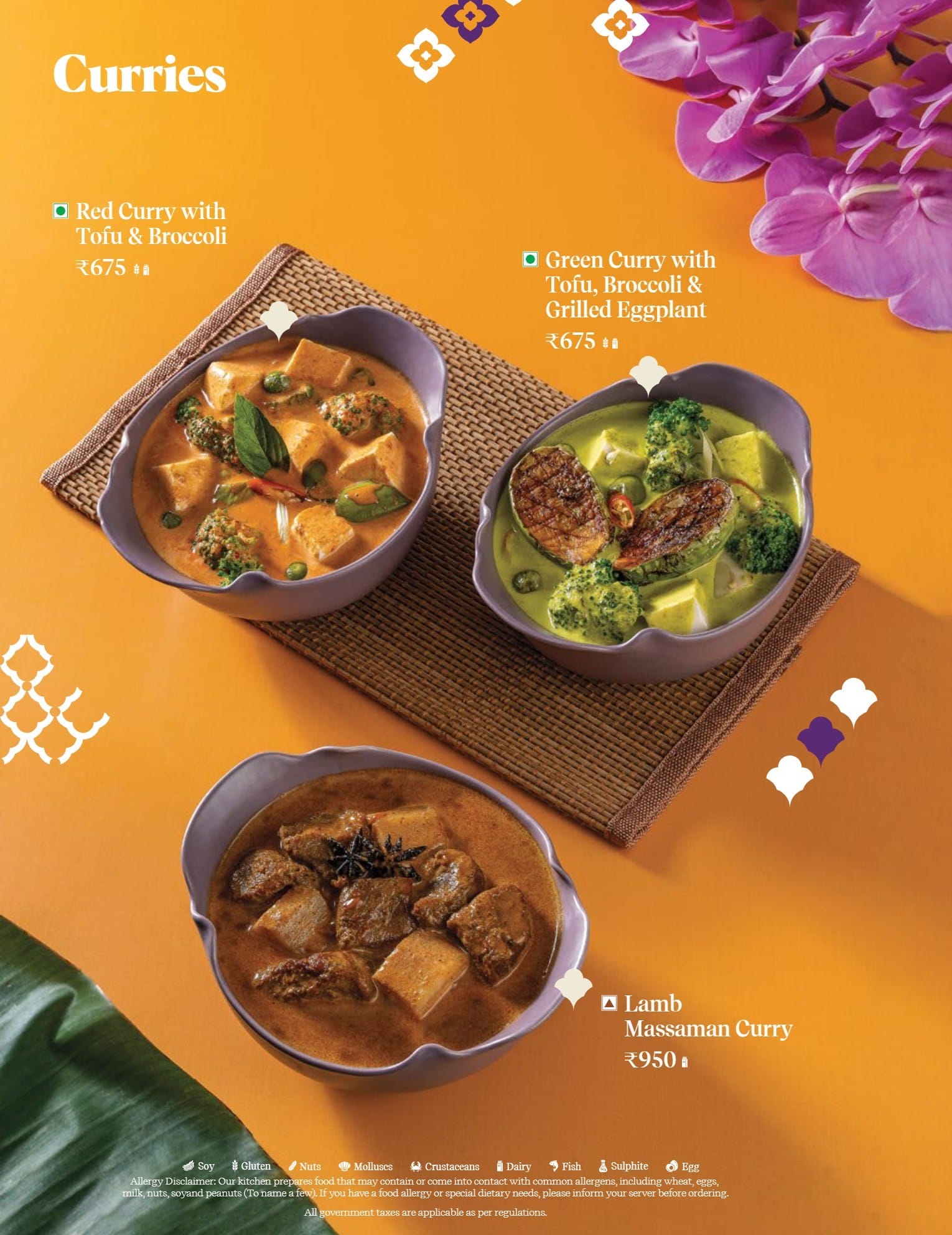 Dining Experience for Two at Nara Thai, Gurgaon — Food menu
