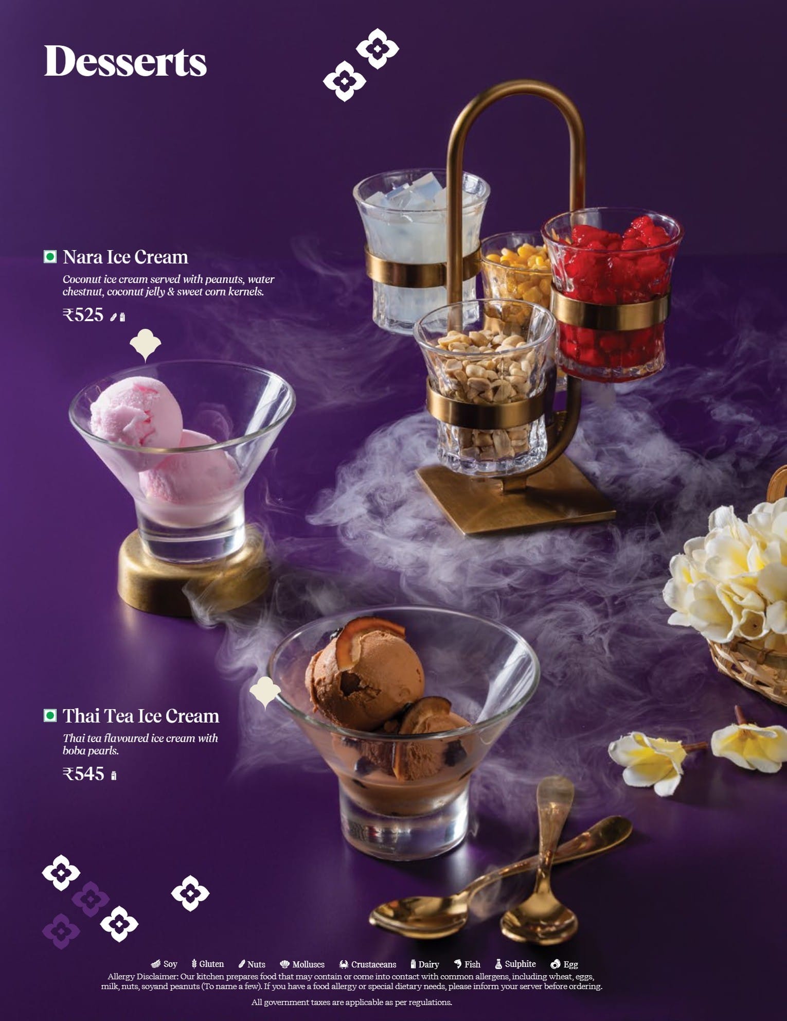 Dining Experience for Two at Nara Thai, Gurgaon — Food menu