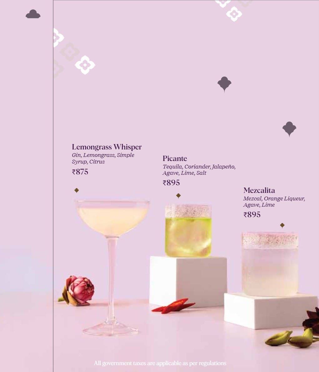 Dining Experience for Two at Nara Thai, Gurgaon — Beverages menu