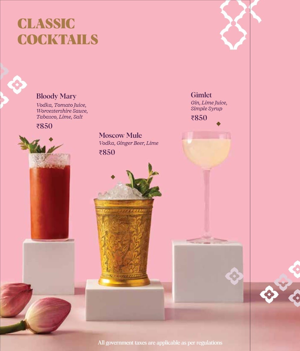 Dining Experience for Two at Nara Thai, Gurgaon — Beverages menu
