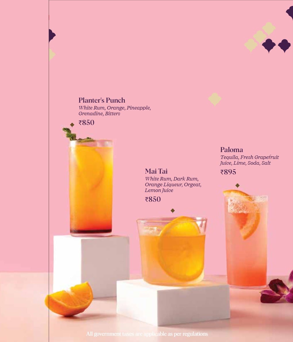 Dining Experience for Two at Nara Thai, Gurgaon — Beverages menu