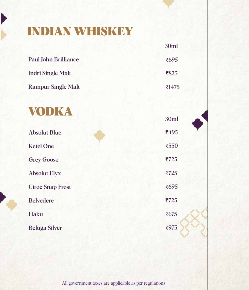 Dining Experience for Two at Nara Thai, Gurgaon — Beverages menu