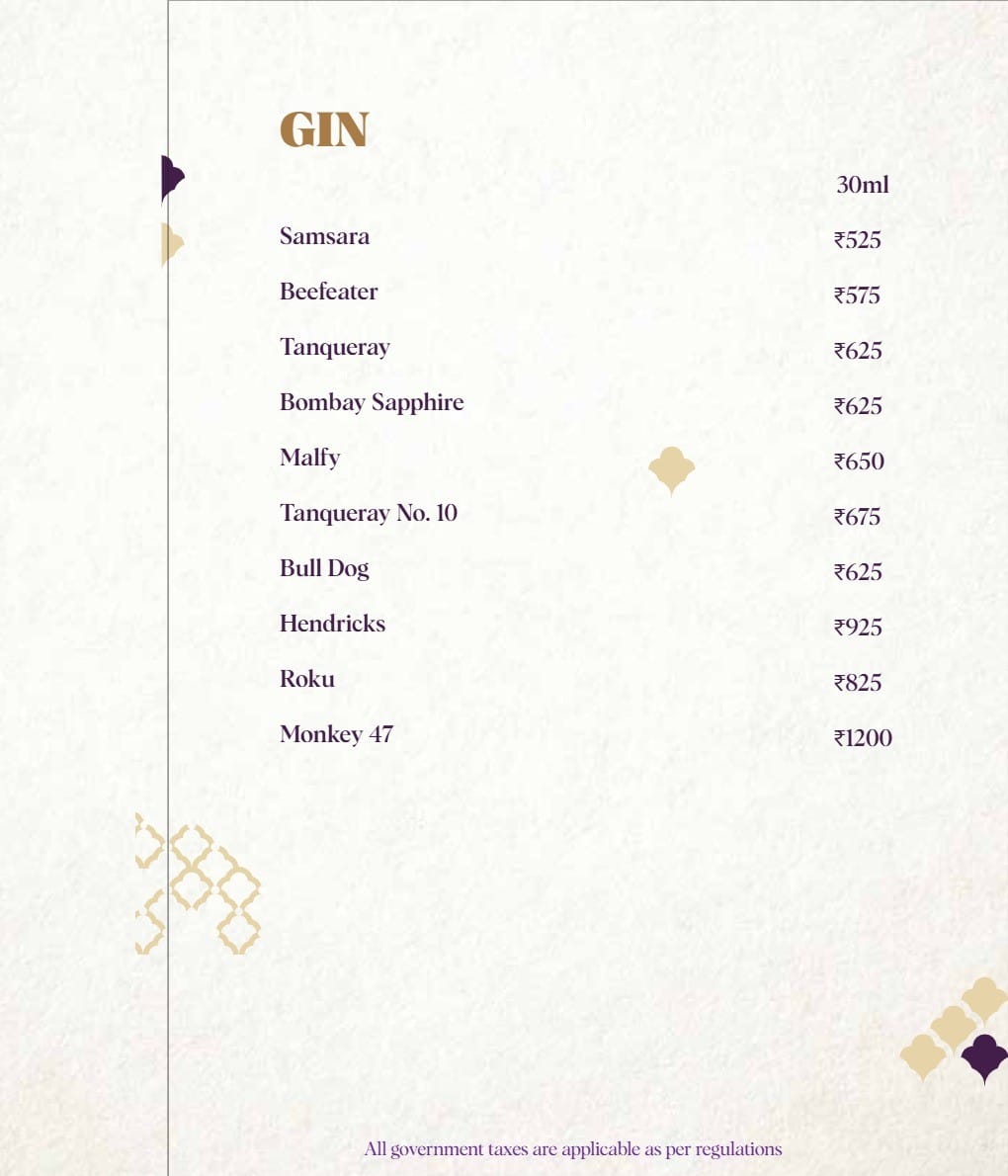 Dining Experience for Two at Nara Thai, Gurgaon — Beverages menu