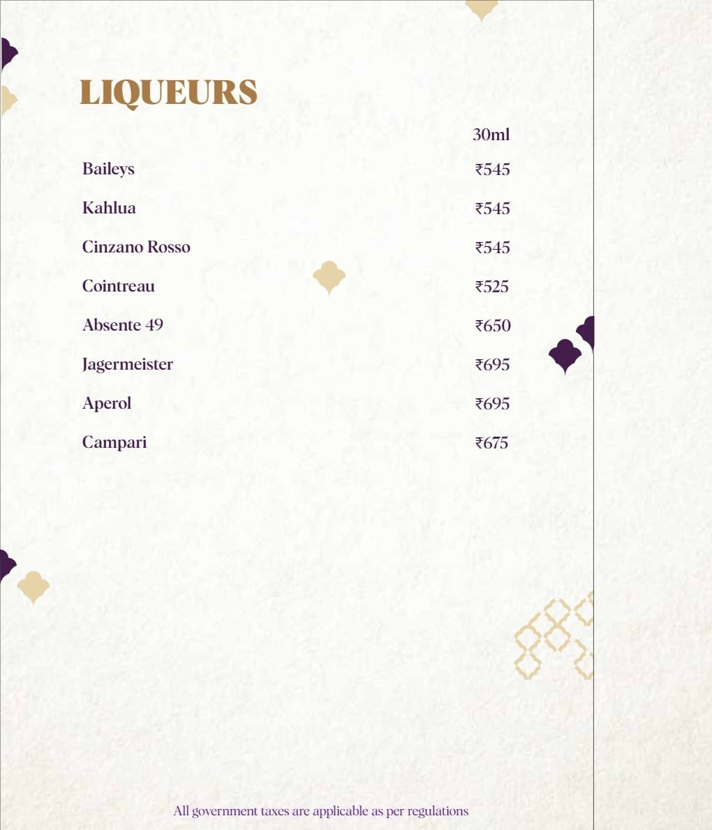 Dining Experience for Two at Nara Thai, Gurgaon — Beverages menu