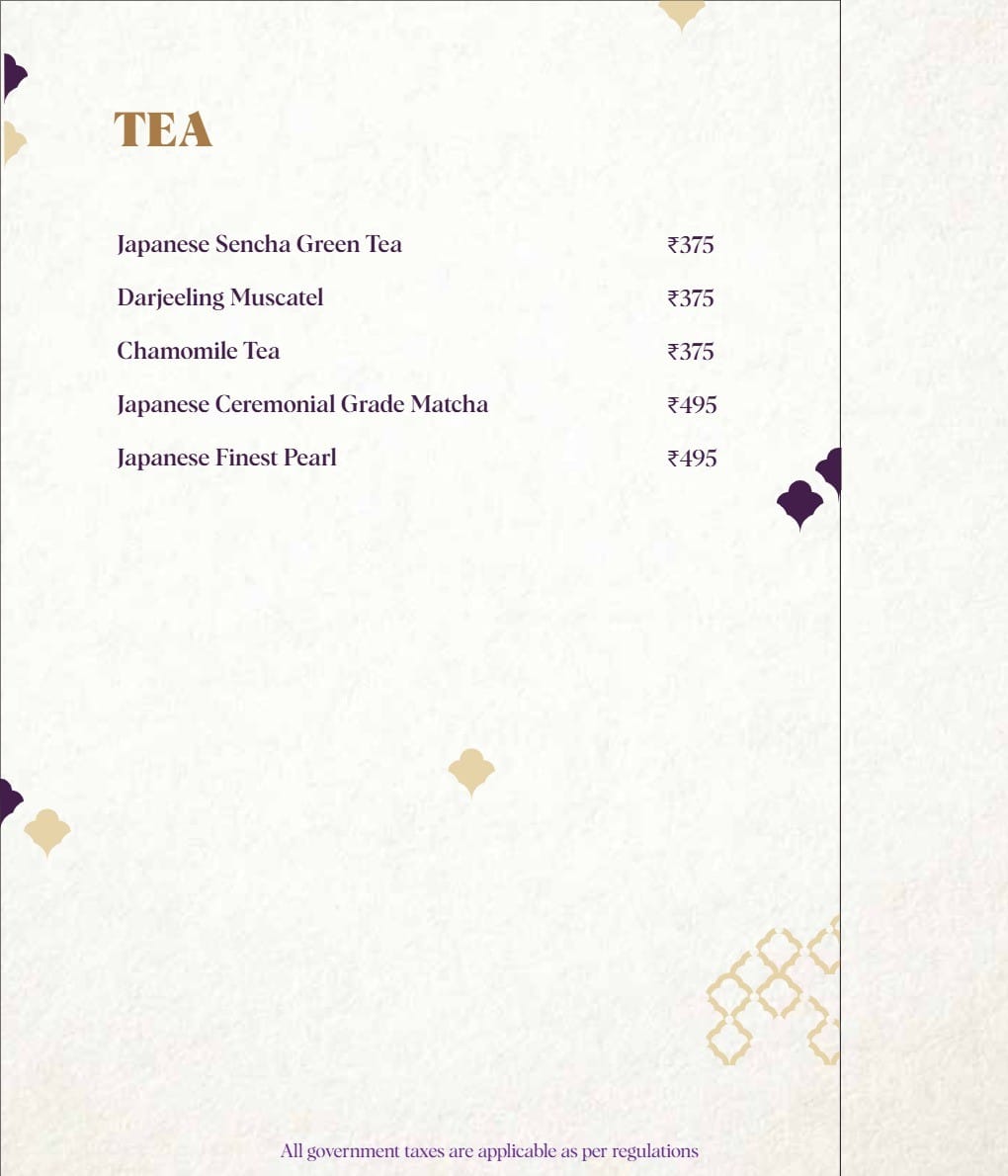 Dining Experience for Two at Nara Thai, Gurgaon — Beverages menu