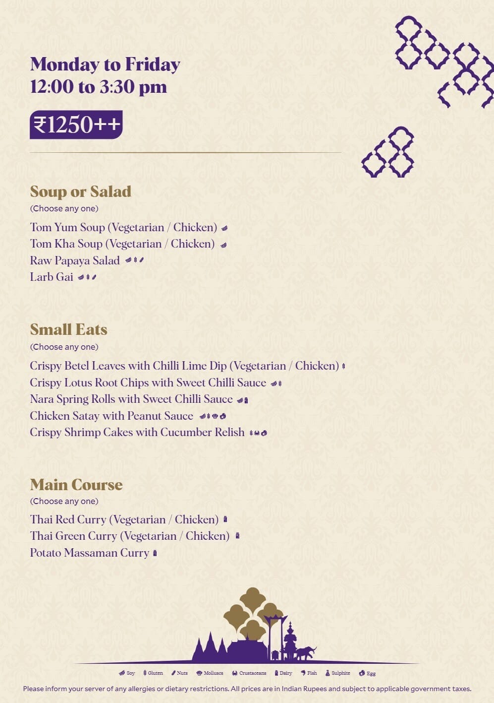 Dining Experience for Two at Nara Thai, Gurgaon — Special menu