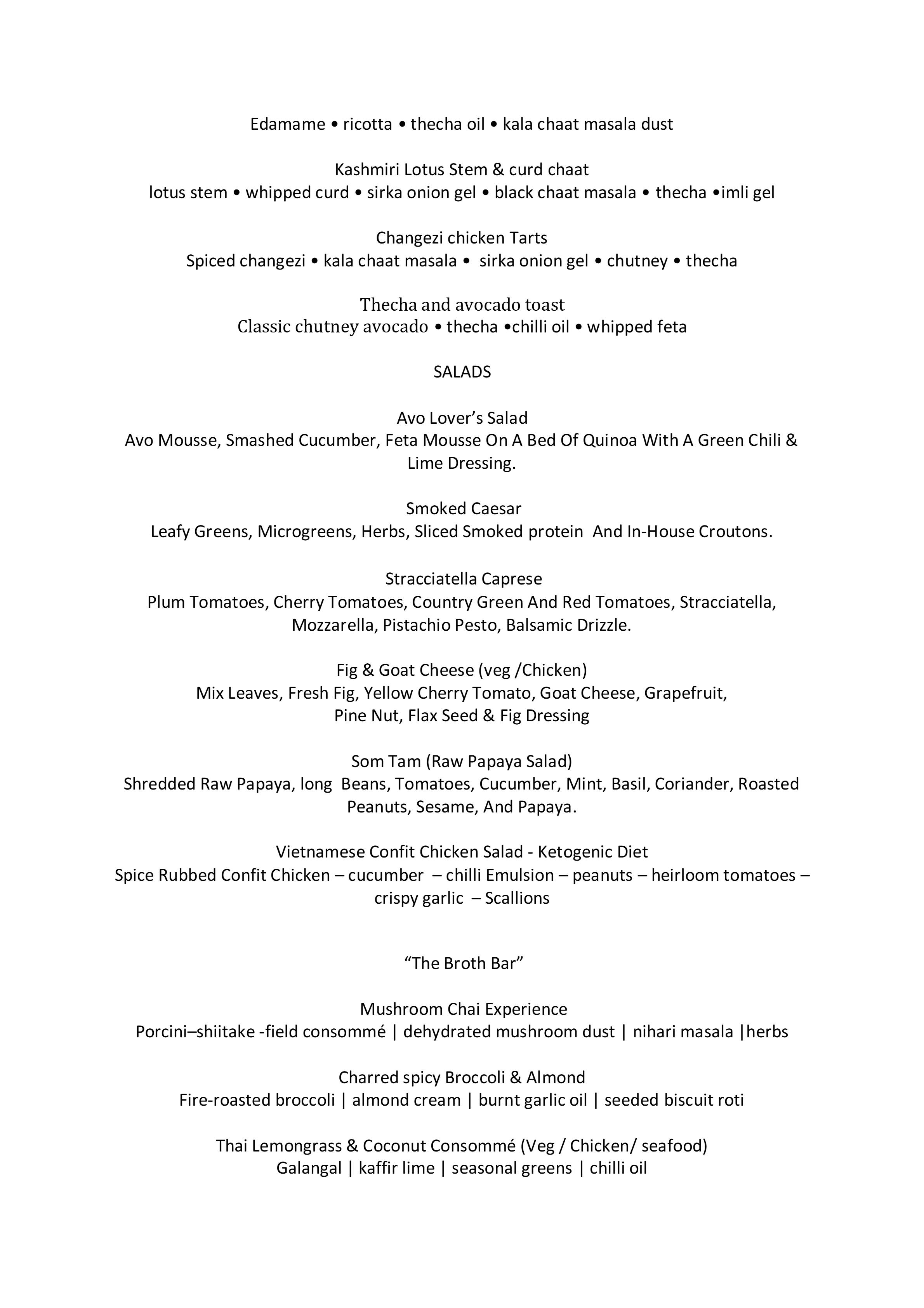 Menu of Beige, Marathahalli, East Bengaluru