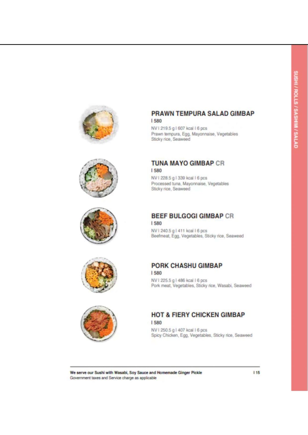 Dining Experience for Two at Daily Sushi, Central Bengaluru — Food menu