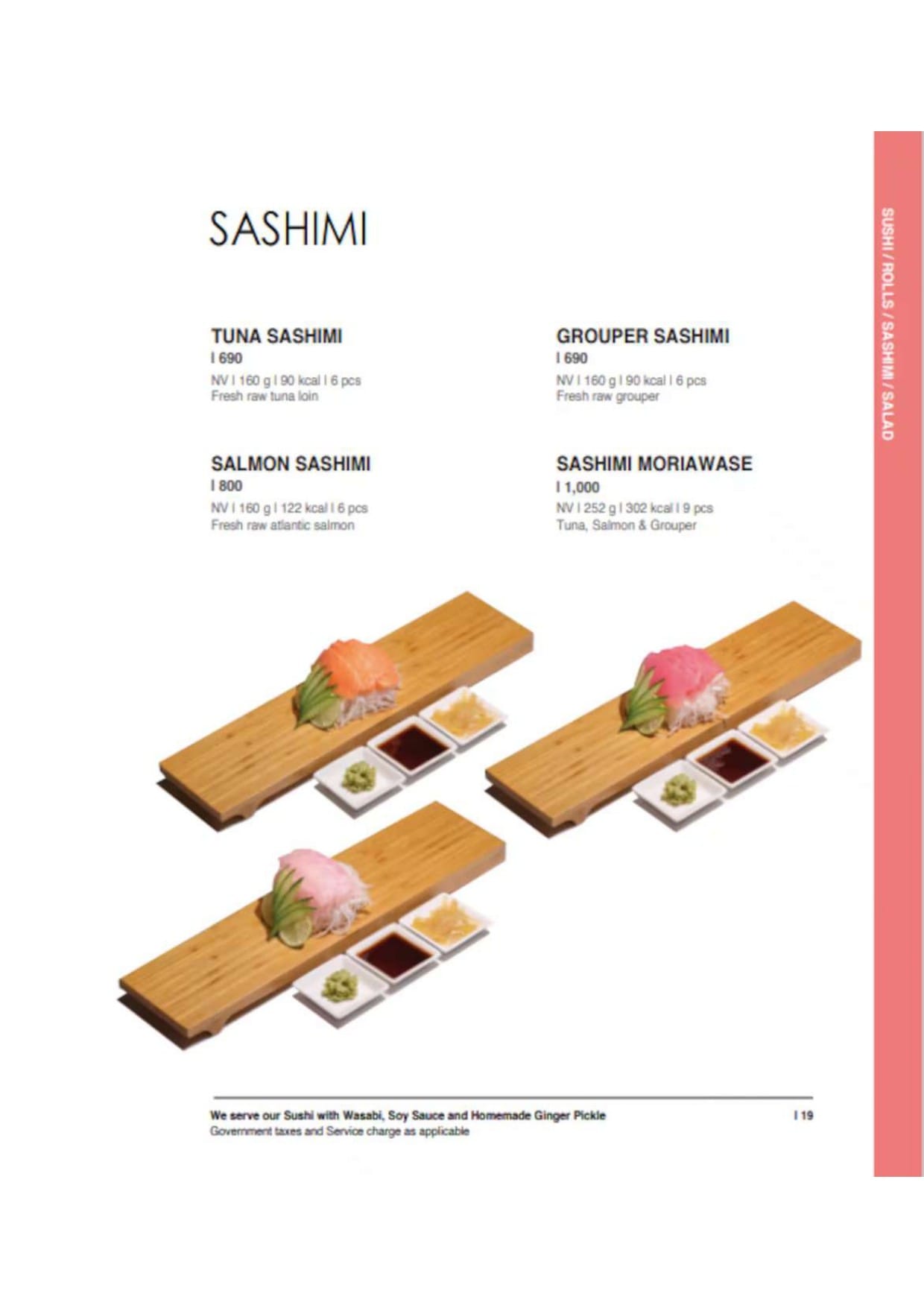 Dining Experience for Two at Daily Sushi, Central Bengaluru — Food menu