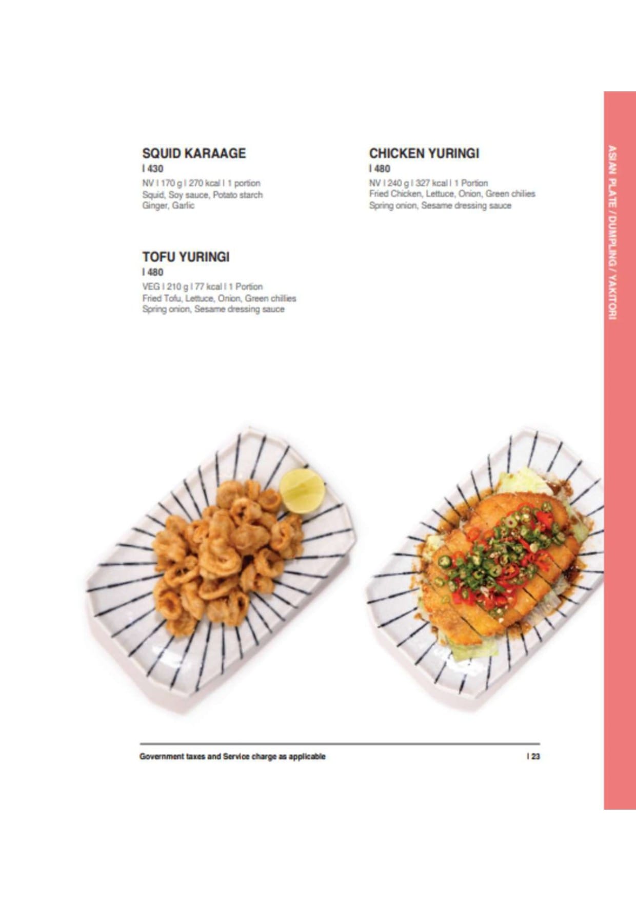 Dining Experience for Two at Daily Sushi, Central Bengaluru — Food menu