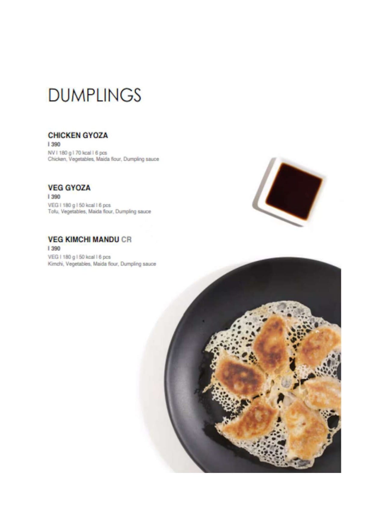 Dining Experience for Two at Daily Sushi, Central Bengaluru — Food menu