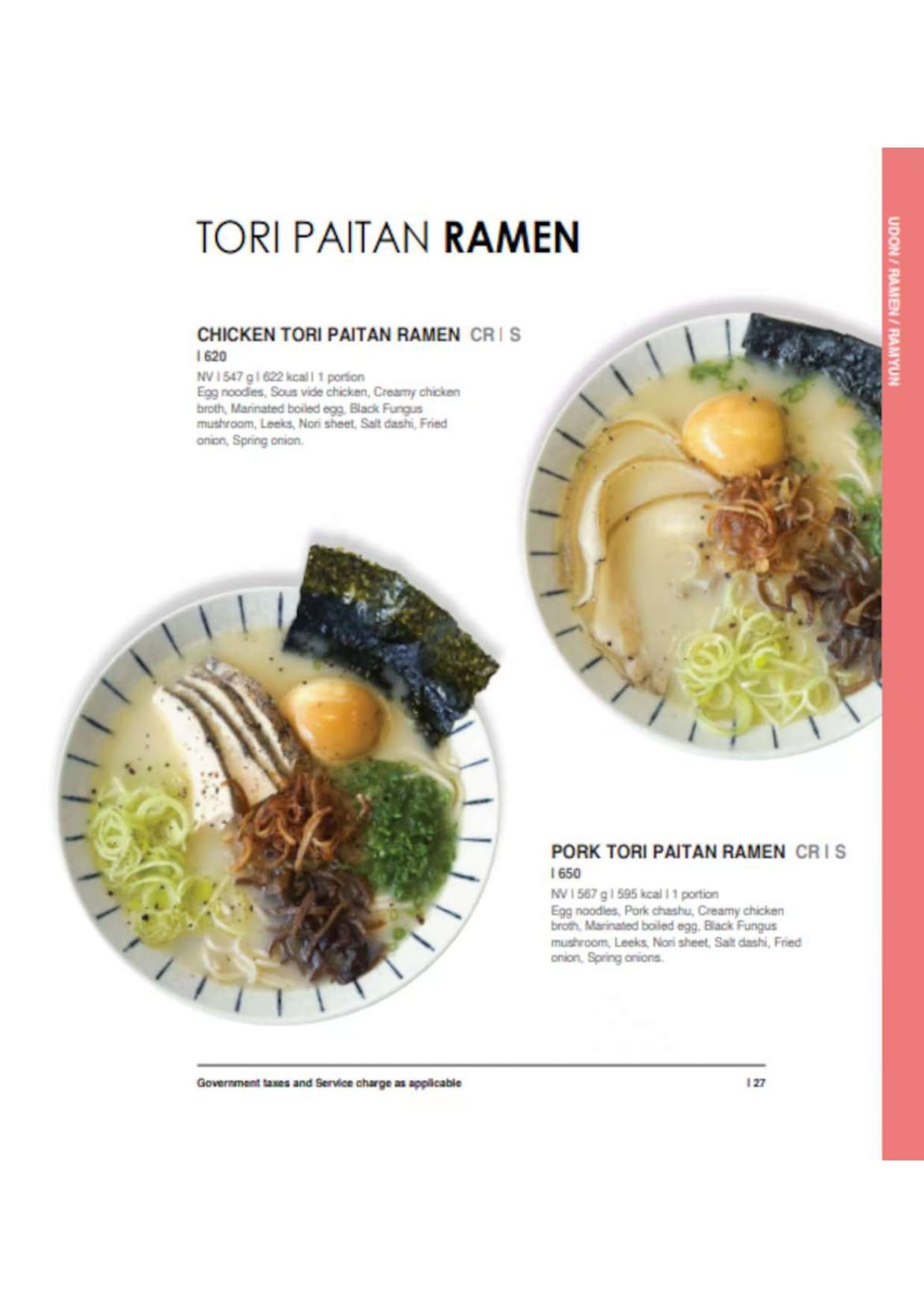 Dining Experience for Two at Daily Sushi, Central Bengaluru — Food menu