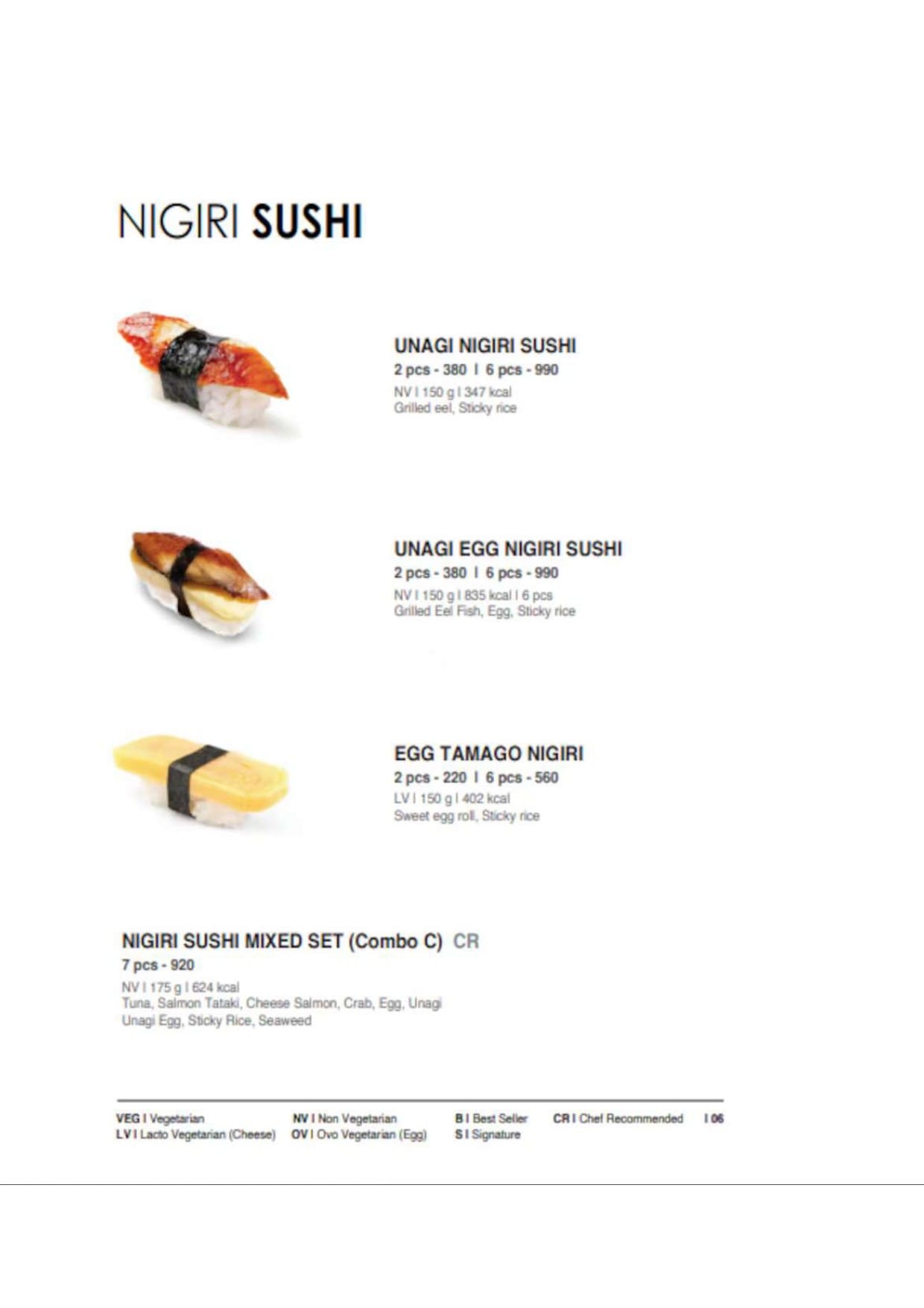 Dining Experience for Two at Daily Sushi, Central Bengaluru — Food menu