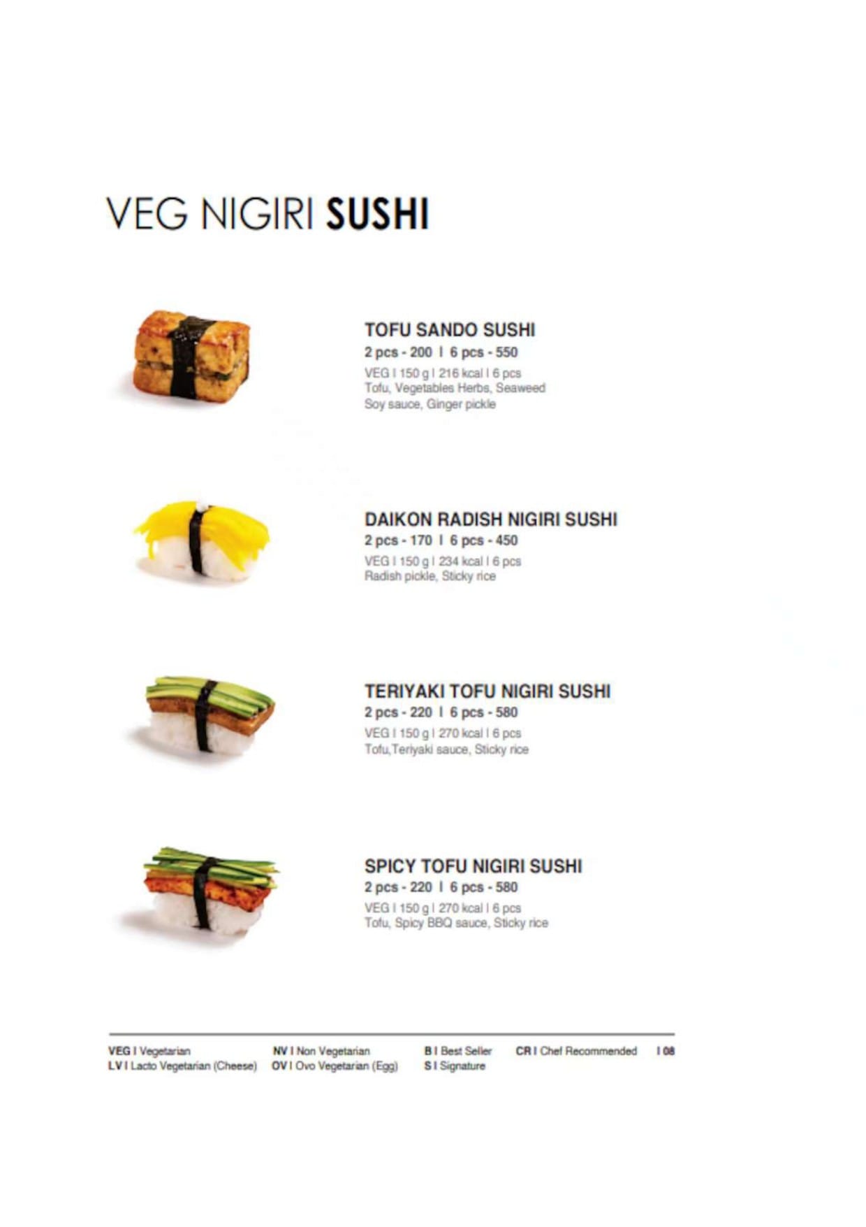 Dining Experience for Two at Daily Sushi, Central Bengaluru — Food menu