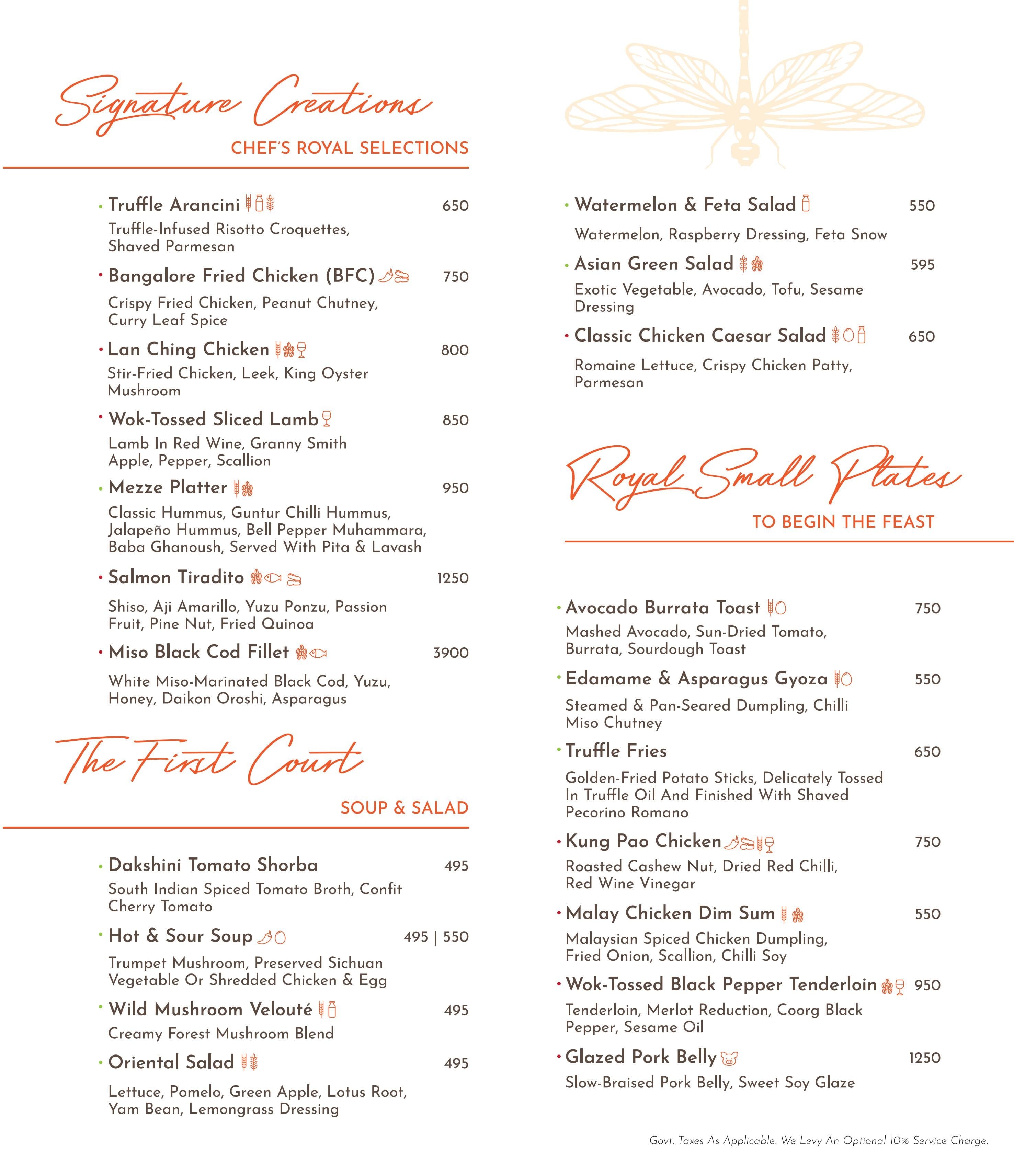 Dining Experience for Two at Novakan, Bengaluru — Food menu