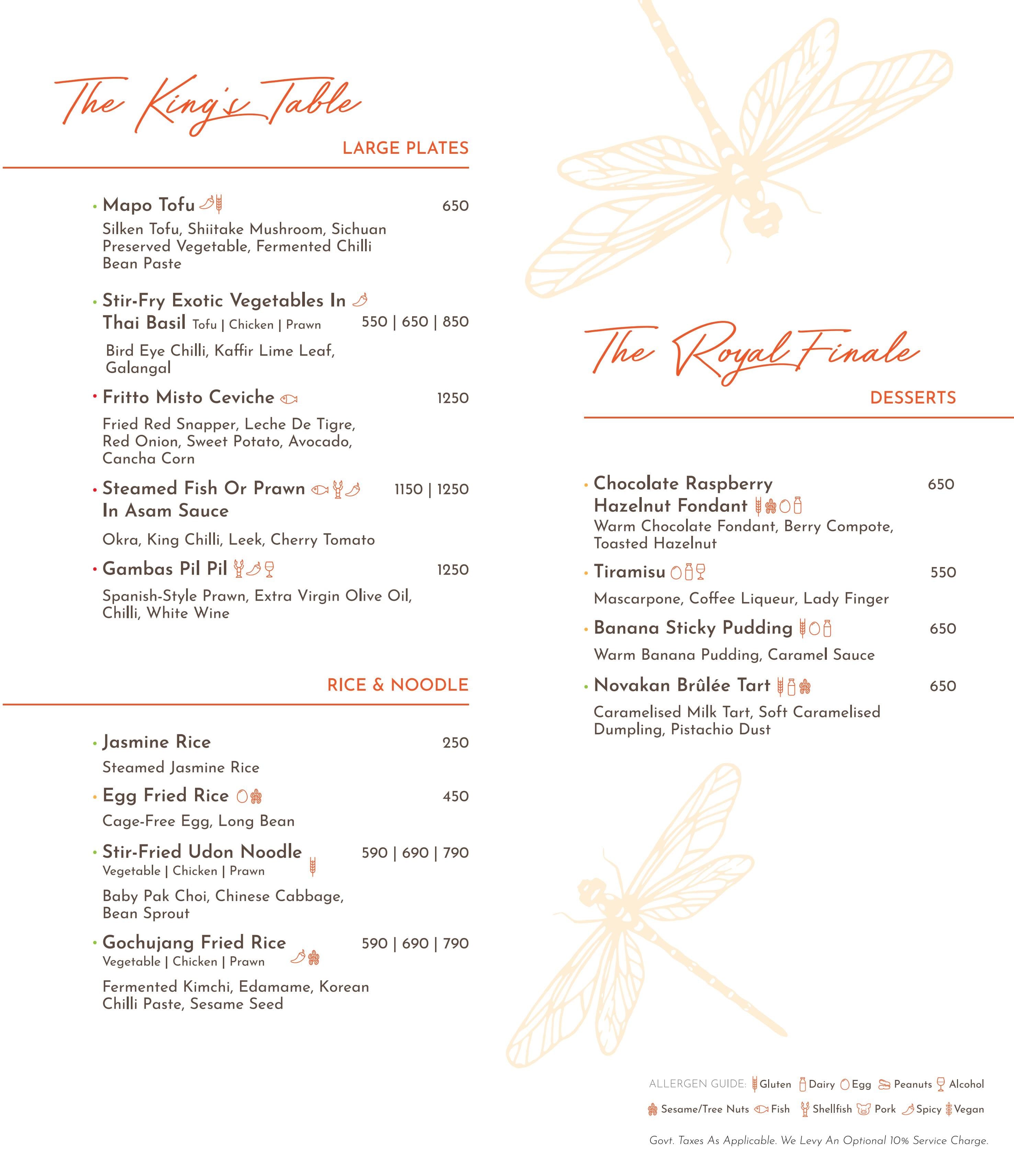Dining Experience for Two at Novakan, Bengaluru — Food menu