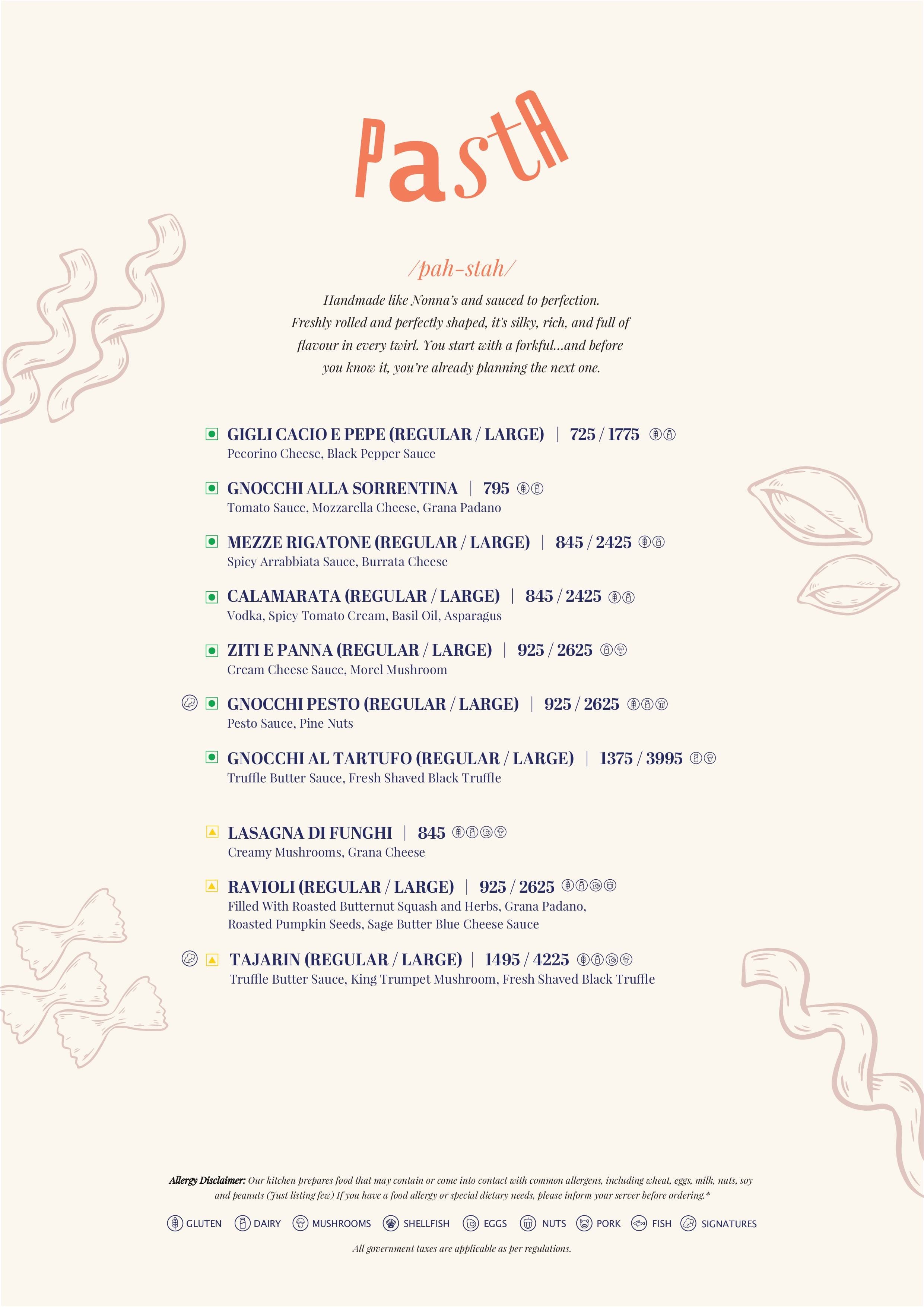 Dining Experience for Two at CinCin, Gurgaon — Food menu