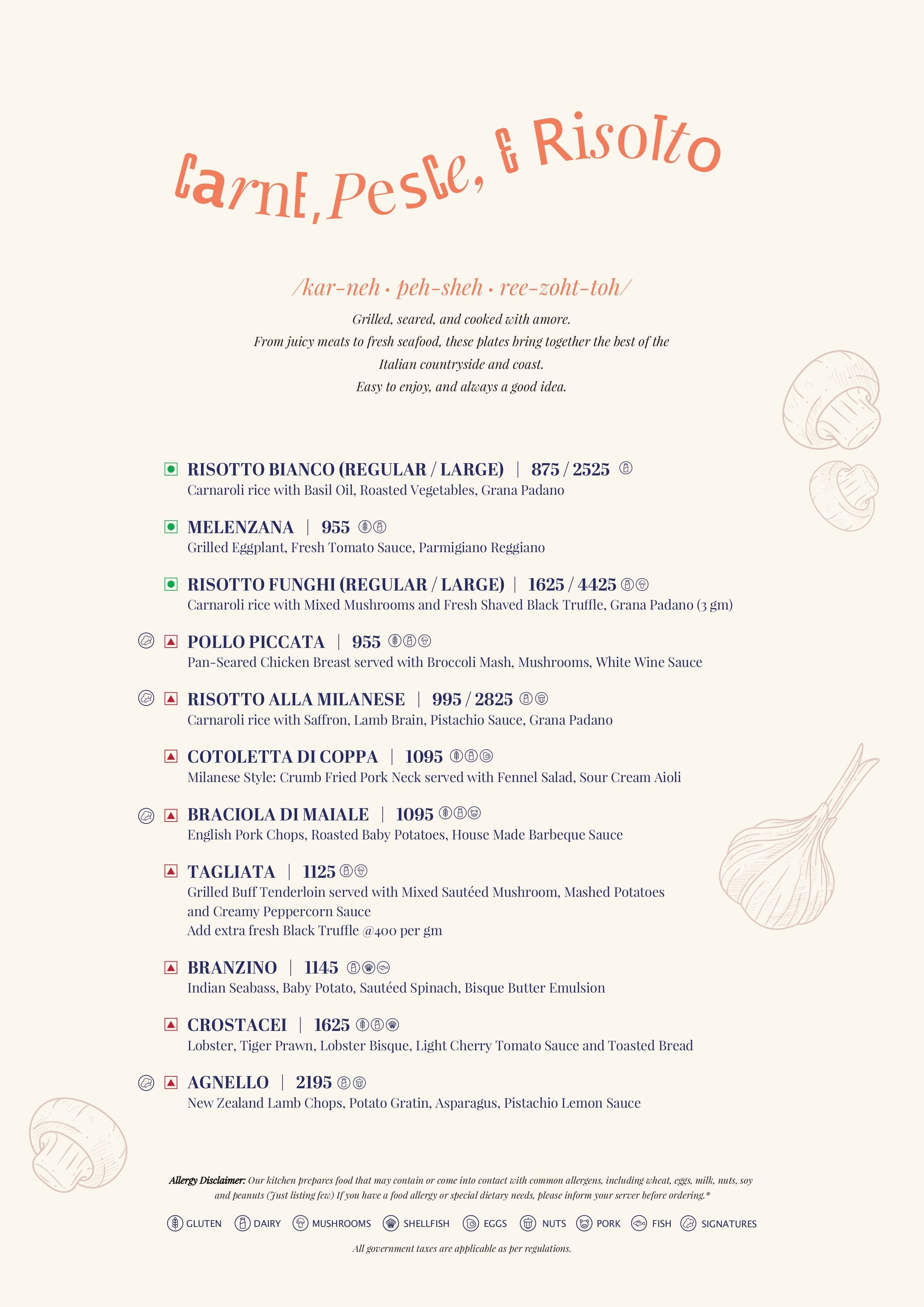 Dining Experience for Two at CinCin, Gurgaon — Food menu