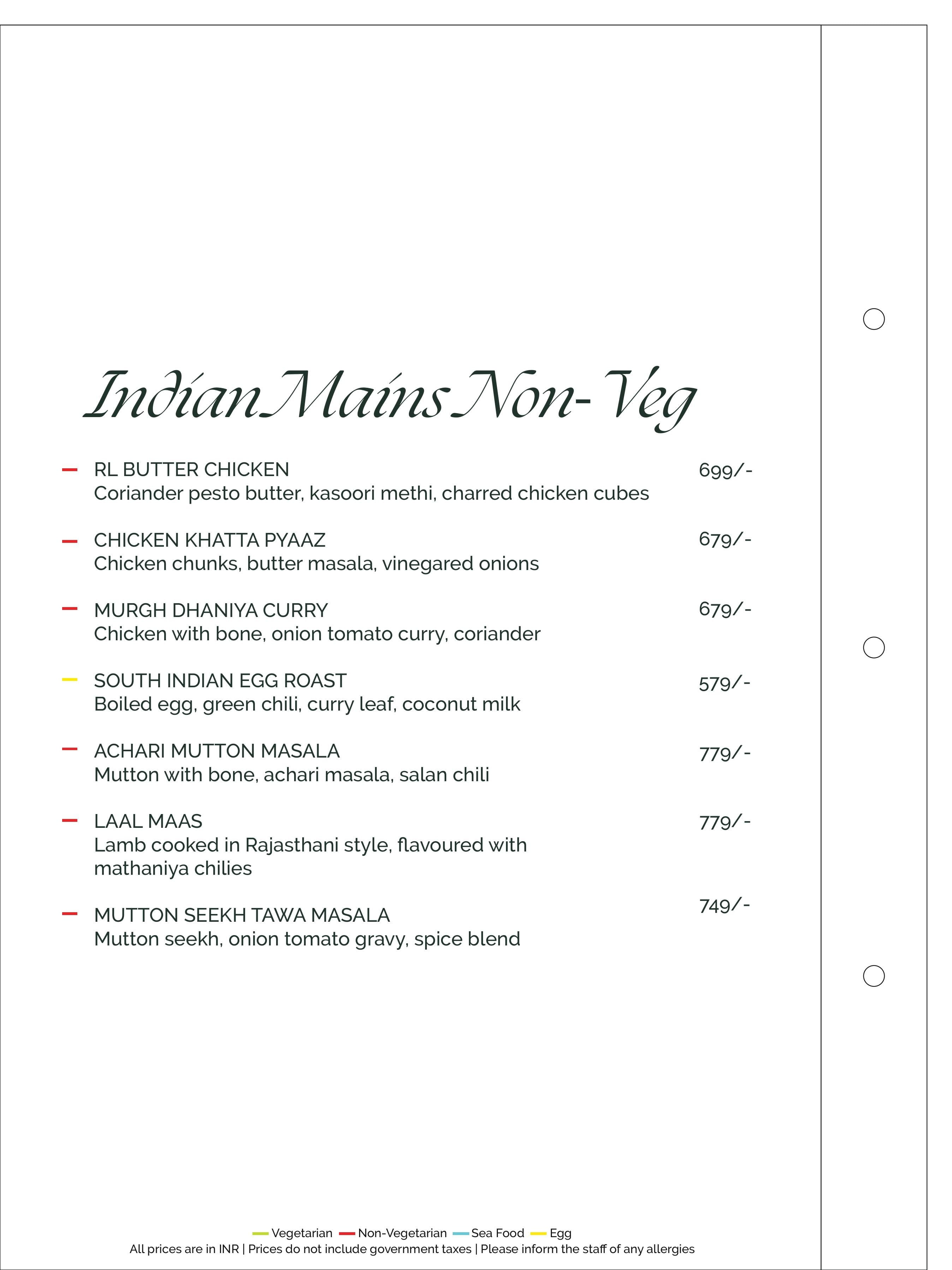 Dining Experience for Two at Romeo Lane Noida Extension, Noida — Food menu