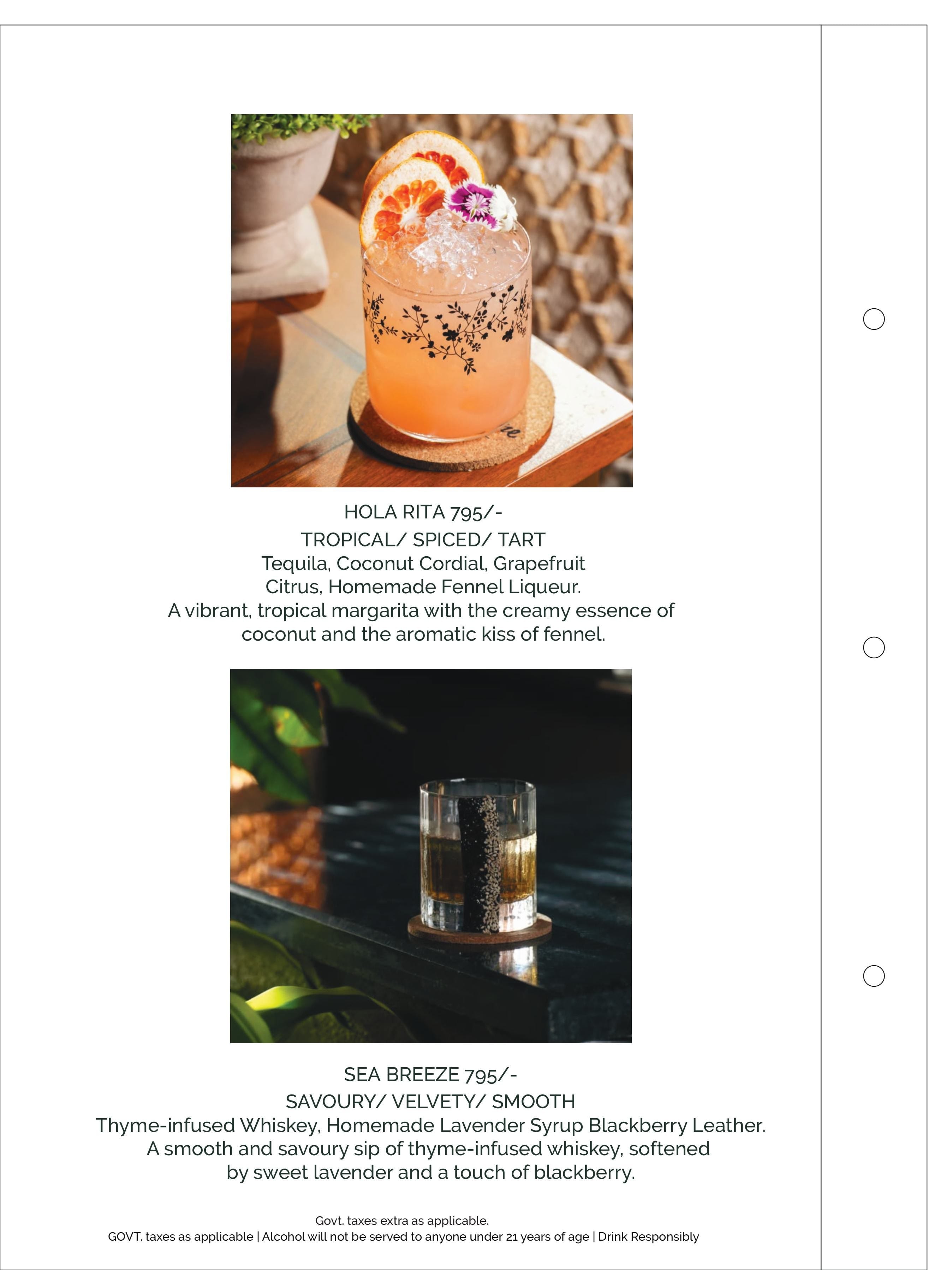 Dining Experience for Two at Romeo Lane Noida Extension, Noida — Beverages menu