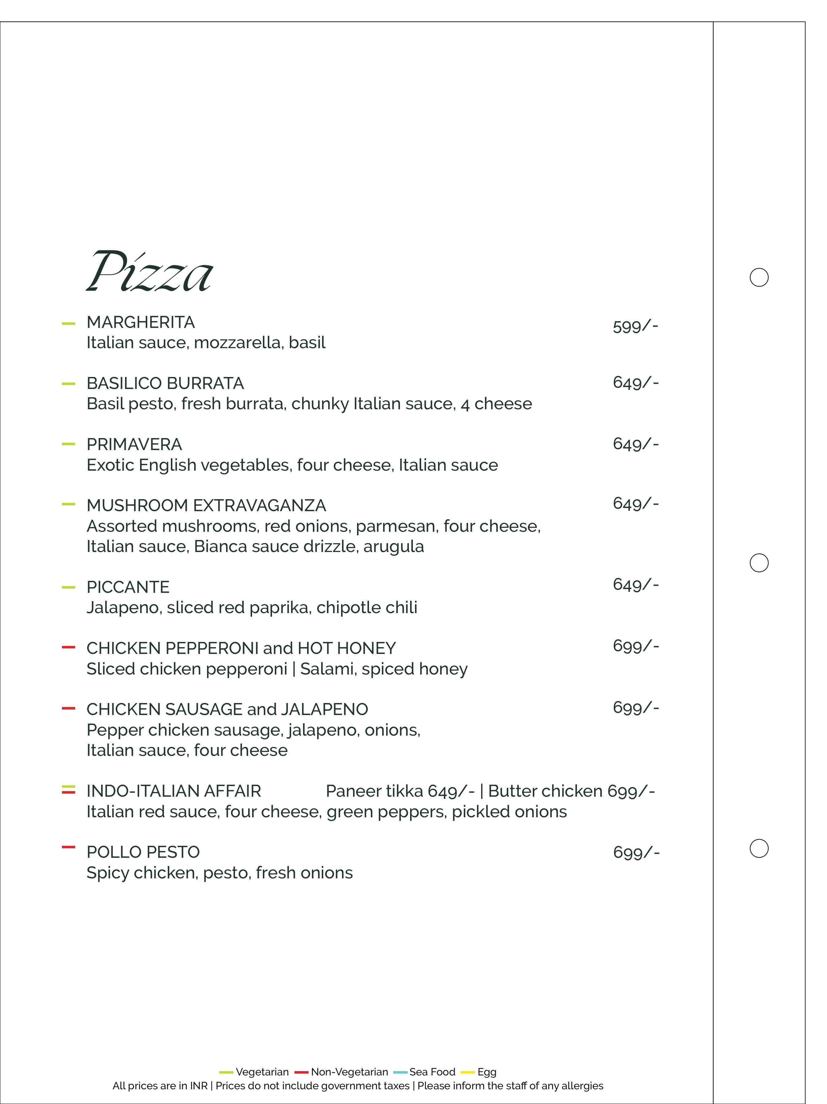 Dining Experience for Two at Romeo Lane Noida Extension, Noida — Food menu