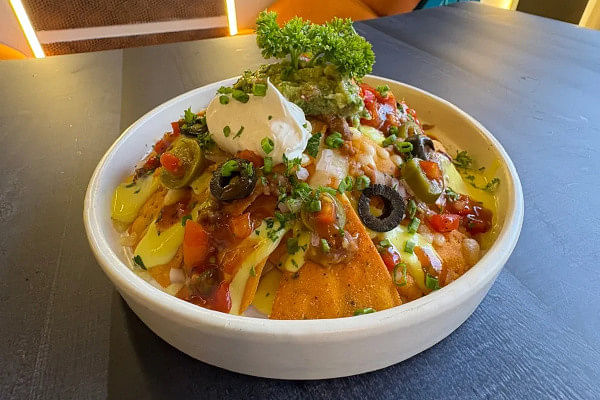 Loaded Turkish nachos, The Green Plate Society, Bangalore