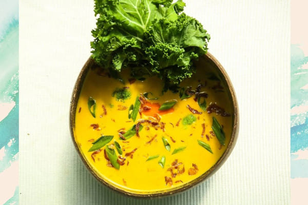 Burmese Curry With Red Rice Noodles At The Yoga House, Mumbai