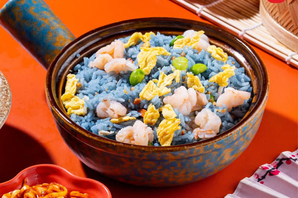 Blue Pea Japanese Fried Rice with Prawns, Asia Kitchen By Mainland China, Dadar West, South Mumbai