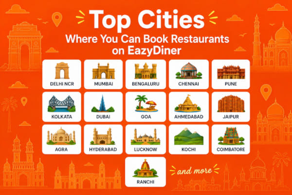 Which Cities Can You Book a Restaurant Table Online on EazyDiner?